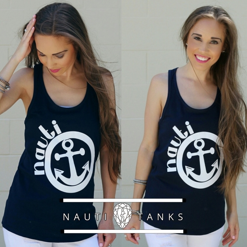 Nauti Nautical Women's Racerback Beach Tank Top